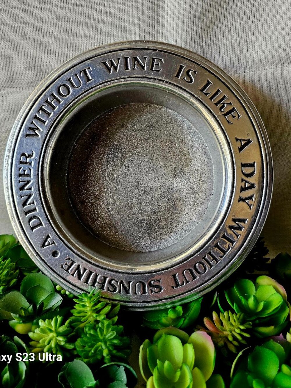Vintage Wilton Pewter wine bottle coaster